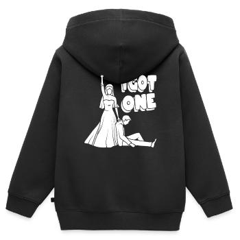 Junggesellinnenabschied JGA - Kinder Premium Organic Zip Hoodie - Schwarz - Hinten - AI Model Kid Male (0cm)