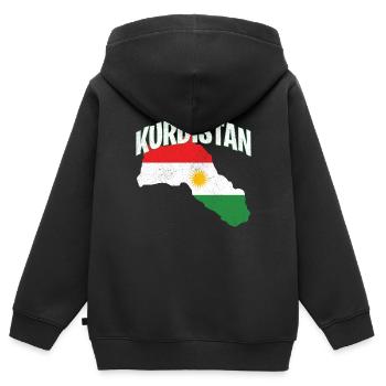 Kurdistan - Kinder Premium Organic Zip Hoodie - Schwarz - Hinten - AI Model Kid Male (0cm)