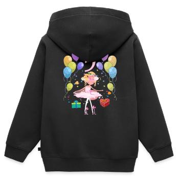 Ballerina birthday shirt 5 years girl - Kids Premium Organic Zip-up Hoodie - black - Back - AI Model Kid Male (0cm)