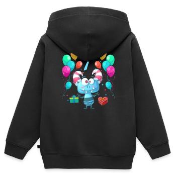 Monster Geburtstagsshirt für Kinder 7 Jahre - Kinder Premium Organic Zip Hoodie - Schwarz - Hinten - AI Model Kid Male (0cm)
