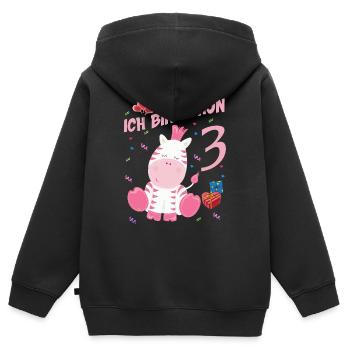 Geburtstagsshirt - 3 Jahre Geburtstag Geschenk - Kinder Premium Organic Zip Hoodie - Schwarz - Hinten - AI Model Kid Male (0cm)