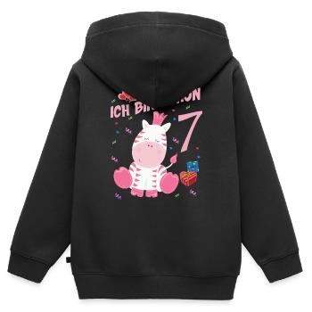 Geburtstagsshirt - 7 Jahre Geburtstag Geschenk - Kinder Premium Organic Zip Hoodie - Schwarz - Hinten - AI Model Kid Male (0cm)