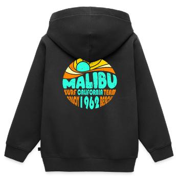 Malibu California Hippie - Kinder Premium Organic Zip Hoodie - Schwarz - Hinten - AI Model Kid Male (0cm)