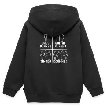 Drum and drum power - Kids Premium Organic Zip-up Hoodie - black - Back - AI Model Kid Male (0cm)