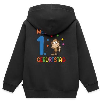 Mein erster Geburtstag - Kinder Premium Organic Zip Hoodie - Schwarz - Hinten - AI Model Kid Male (0cm)