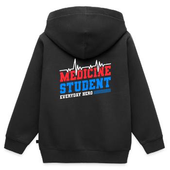 Medizin Student - Kinder Premium Organic Zip Hoodie - Schwarz - Hinten - AI Model Kid Male (0cm)