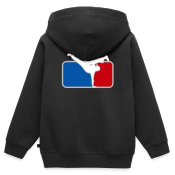 Breakdance - Kinder Premium Organic Zip Hoodie - Schwarz - Hinten - AI Model Kid Male (0cm)