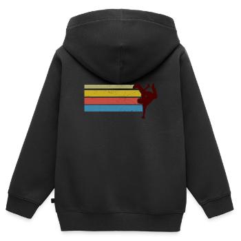 break dance - Sweat Premium à capuche zippé enfant bio - noir - Dos - AI Model Kid Male (0cm)