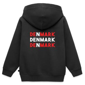 Danemark - Sweat Premium à capuche zippé enfant bio - noir - Dos - AI Model Kid Male (0cm)