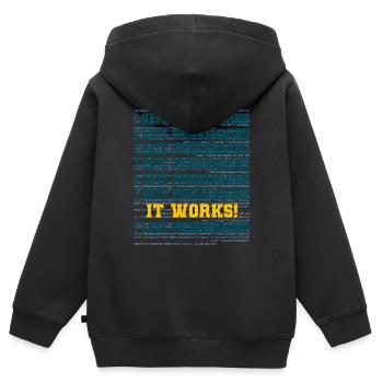 Programmeur disant - Sweat Premium à capuche zippé enfant bio - noir - Dos - AI Model Kid Male (0cm)