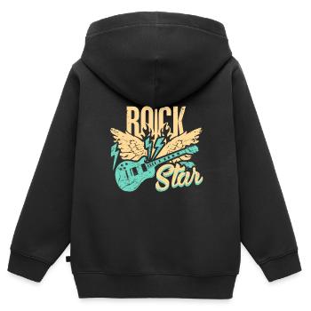 E-Gitarren- - Kinder Premium Organic Zip Hoodie - Schwarz - Hinten - AI Model Kid Male (0cm)