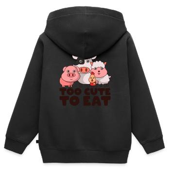 Tierschutz Veganer Vegetarier - Kinder Premium Organic Zip Hoodie - Schwarz - Hinten - AI Model Kid Male (0cm)