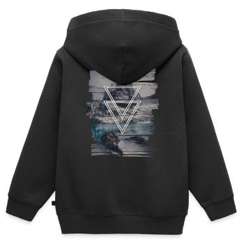 Berge mit Doppel Dreieck - Kinder Premium Organic Zip Hoodie - Schwarz - Hinten - AI Model Kid Male (0cm)