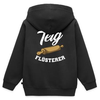 Bäcker Backen Teig Flüsterer Konditor - Kinder Premium Organic Zip Hoodie - Schwarz - Hinten - AI Model Kid Male (0cm)