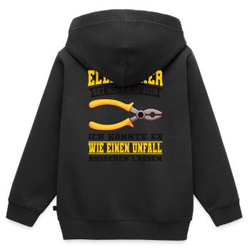 Elektriker - Kinder Premium Organic Zip Hoodie - Schwarz - Hinten - AI Model Kid Male (0cm)