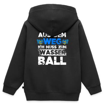 Wasserballer Spruch Wasserball - Kinder Premium Organic Zip Hoodie - Schwarz - Hinten - AI Model Kid Male (0cm)
