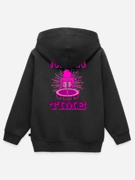 Trampolin - Kinder Premium Organic Zip Hoodie - Schwarz