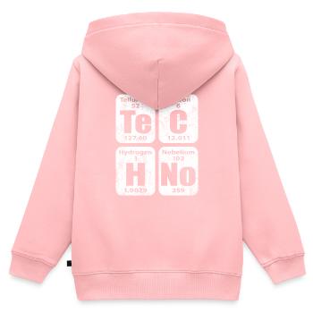 Rave Techno Disco EDM et Hardstyle Dj Designs - Sweat Premium à capuche zippé enfant bio - rose - Dos - AI Model Kid Female (0cm)