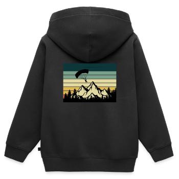 Paragliding - Kinder Premium Organic Zip Hoodie - Schwarz - Hinten - AI Model Kid Male (0cm)