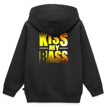 Rave Techno Disco EDM et Hardstyle Dj Designs - Sweat Premium à capuche zippé enfant bio - noir - Dos - AI Model Kid Male (0cm)