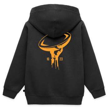 Rugby 1823 - Sweat Premium à capuche zippé enfant bio - noir - Dos - AI Model Kid Male (0cm)