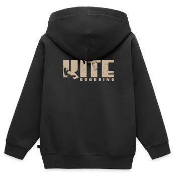 Kite Boarding - Kinder Premium Organic Zip Hoodie - Schwarz - Hinten - AI Model Kid Male (0cm)
