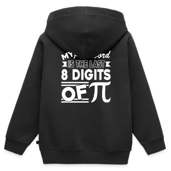 Pi Day Mein Passwort sind die letzten 8 Stellen von Pi - Kinder Premium Organic Zip Hoodie - Schwarz - Hinten - AI Model Kid Male (0cm)