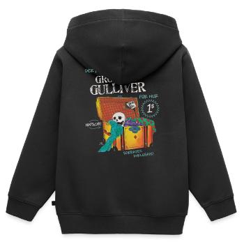 Die Drei ??? und der sprechende Totenkopf - Kinder Premium Organic Zip Hoodie - Schwarz - Hinten - AI Model Kid Male (0cm)