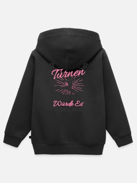 Turnen - Kinder Premium Organic Zip Hoodie - Schwarz
