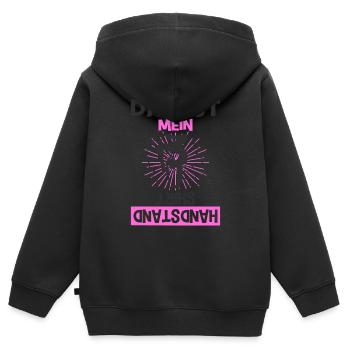 Handstand - Kinder Premium Organic Zip Hoodie - Schwarz - Hinten - AI Model Kid Male (0cm)