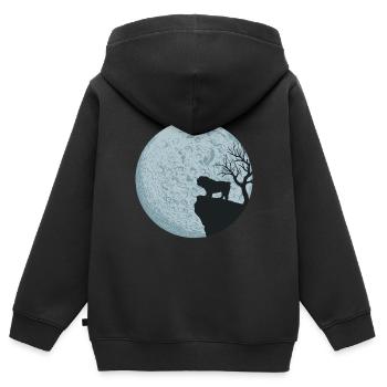 Englische Bulldogge - Kinder Premium Organic Zip Hoodie - Schwarz - Hinten - AI Model Kid Male (0cm)
