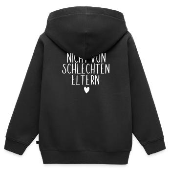 Nicht von schlechten Eltern Baby Sprüche Kinder - Kinder Premium Organic Zip Hoodie - Schwarz - Hinten - AI Model Kid Male (0cm)