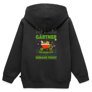 Gärtner - Kinder Premium Organic Zip Hoodie - Schwarz - Hinten - AI Model Kid Male (0cm)