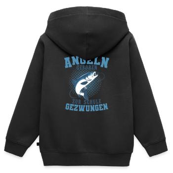 Angler - Kinder Premium Organic Zip Hoodie - Schwarz - Hinten - AI Model Kid Male (0cm)