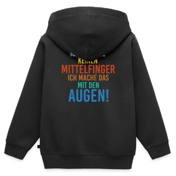 Sprüche Mittelfinger - Kinder Premium Organic Zip Hoodie - Schwarz - Hinten - AI Model Kid Male (0cm)