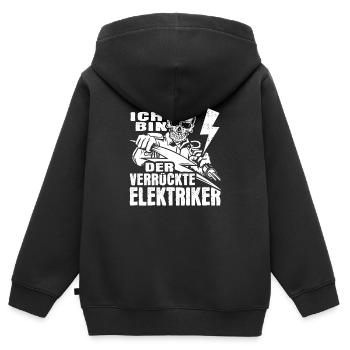 Elektriker Elektro Elektrotechnik Designs - Kinder Premium Organic Zip Hoodie - Schwarz - Hinten - AI Model Kid Male (0cm)