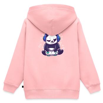 Niedlicher Gaming Panda – Geschenk für Zocker - Kinder Premium Organic Zip Hoodie - Rosa - Hinten - AI Model Kid Female (0cm)