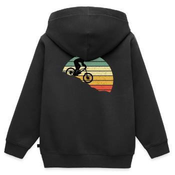 DOWNHILL - Kinder Premium Organic Zip Hoodie - Schwarz - Hinten - AI Model Kid Male (0cm)