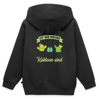 Kaktus - Kinder Premium Organic Zip Hoodie - Schwarz - Hinten - AI Model Kid Male (0cm)