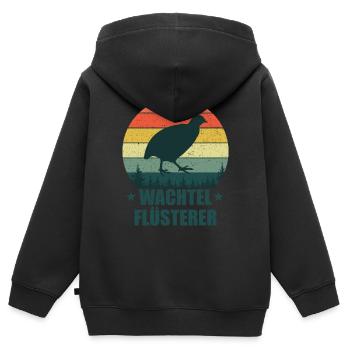 Wachtel Flüsterer - Kinder Premium Organic Zip Hoodie - Schwarz - Hinten - AI Model Kid Male (0cm)