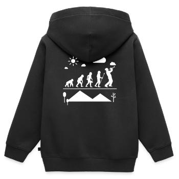 Trompete Trompete Evolution - Kinder Premium Organic Zip Hoodie - Schwarz - Hinten - AI Model Kid Male (0cm)