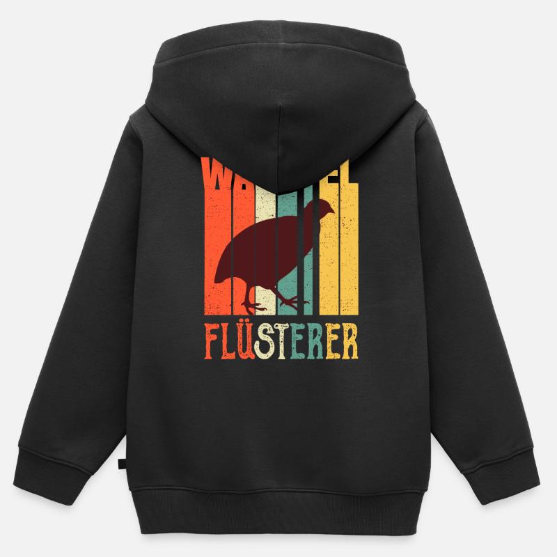 Wachtel Flüsterer - Kinder Premium Organic Zip Hoodie - Schwarz