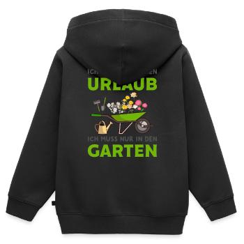 Gärtner - Kinder Premium Organic Zip Hoodie - Schwarz - Hinten - AI Model Kid Male (0cm)