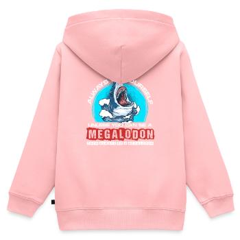 Soyez toujours vous-même sauf si vous pouvez être un mégalodon - Sweat Premium à capuche zippé enfant bio - rose - Dos - AI Model Kid Female (0cm)