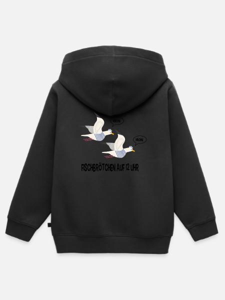 Moin Möwen - Kinder Premium Organic Zip Hoodie - Schwarz