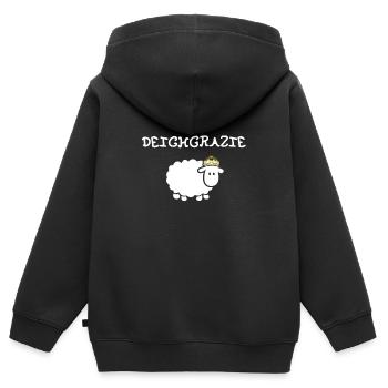 Deichgrazie Friesland Küste - Kinder Premium Organic Zip Hoodie - Schwarz - Hinten - AI Model Kid Male (0cm)
