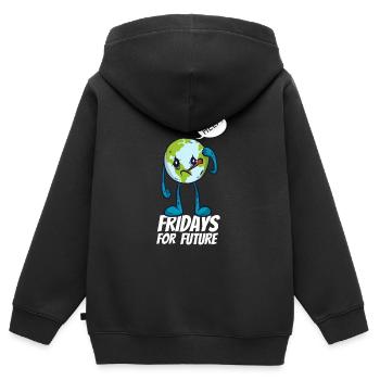 Fridays for future 3 - Kids Premium Organic Zip-up Hoodie - black - Back - AI Model Kid Male (0cm)