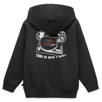 DJ So rollt DJ - Kinder Premium Organic Zip Hoodie - Schwarz - Hinten - AI Model Kid Male (0cm)