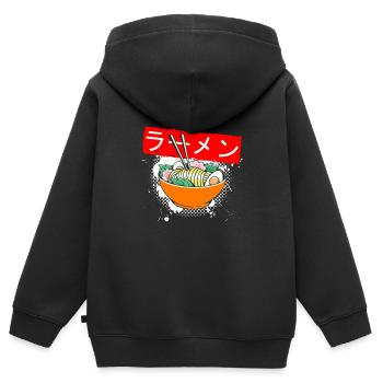 Anime Suppe Asiatische Suppe - Kinder Premium Organic Zip Hoodie - Schwarz - Hinten - AI Model Kid Male (0cm)