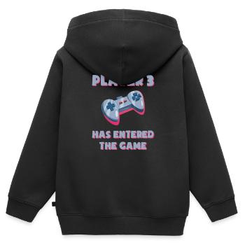 Player 3 has entered the game - Kinder Premium Organic Zip Hoodie - Schwarz - Hinten - AI Model Kid Male (0cm)